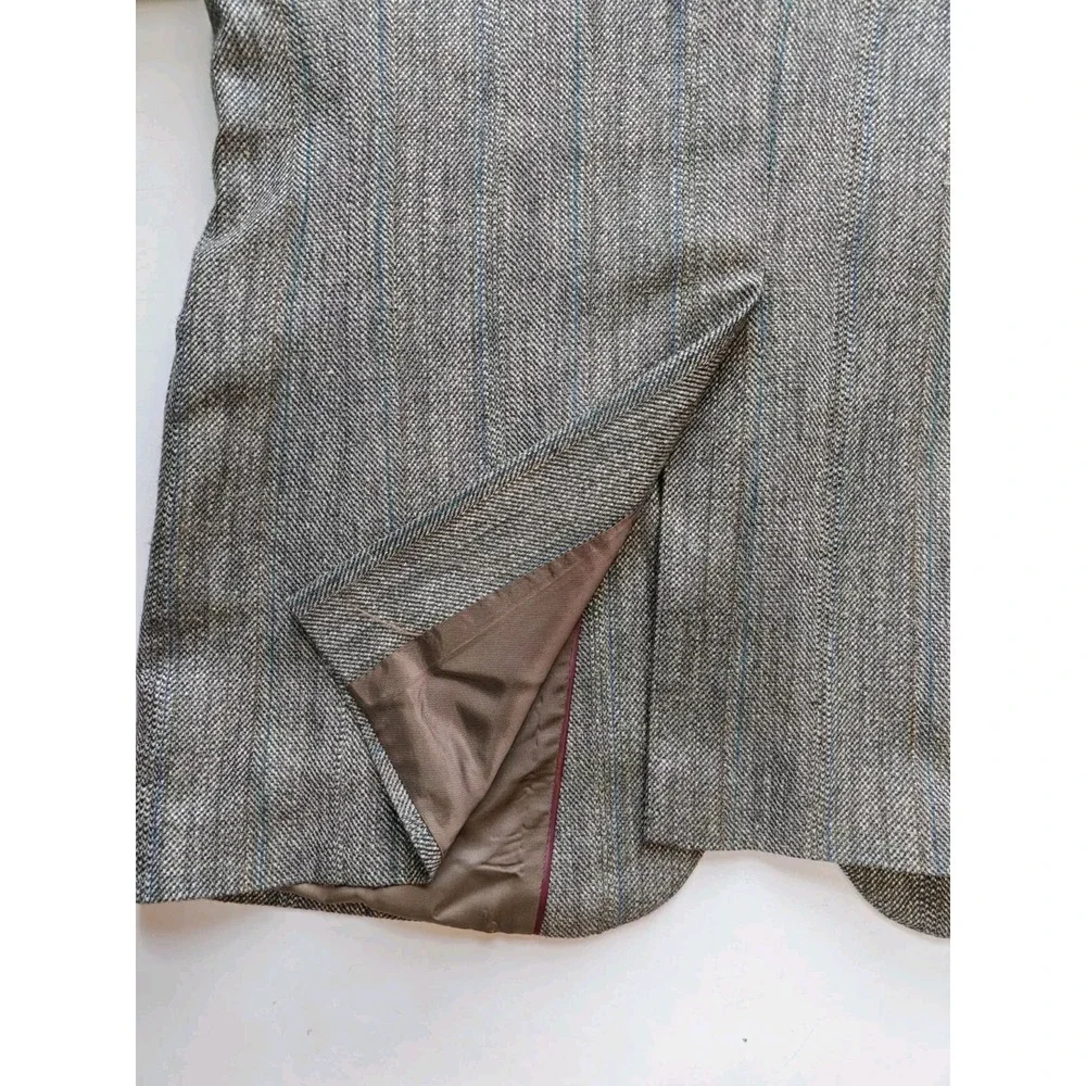 Haggar Mens Vintage Tweed Blazer Sports Coat 42R Gray Herringbone USA L704